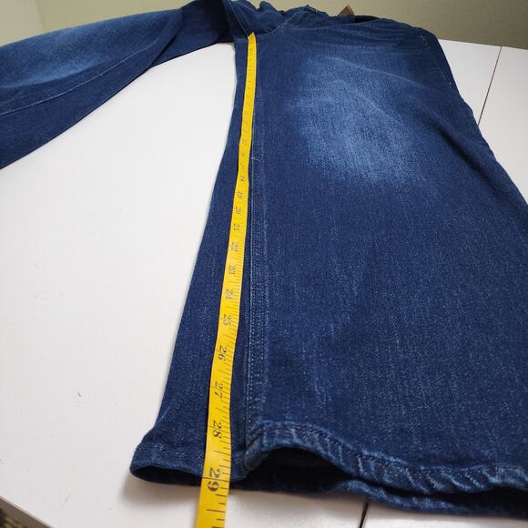 Old Navy Womens High Waisted Wow Wide Leg Jeans Size 12 Petite River Dark Wash - Picture 12 of 13